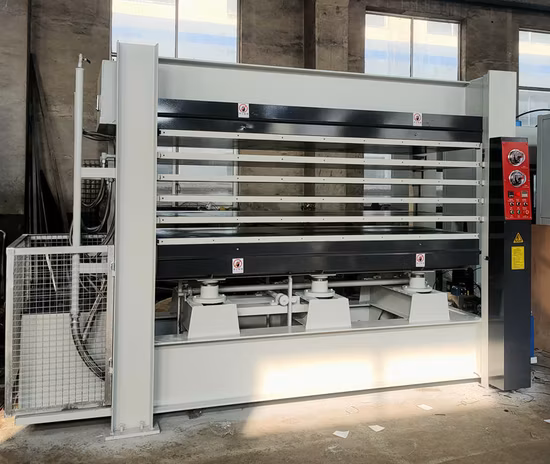 120t Lavorazione del legno Impiallacciatura di legno Idraulico automatico HPL Porta Pavimentazione Laminazione Melamina Riscaldamento a olio caldo Pressa Pressa Stampaggio Pressa Macchina